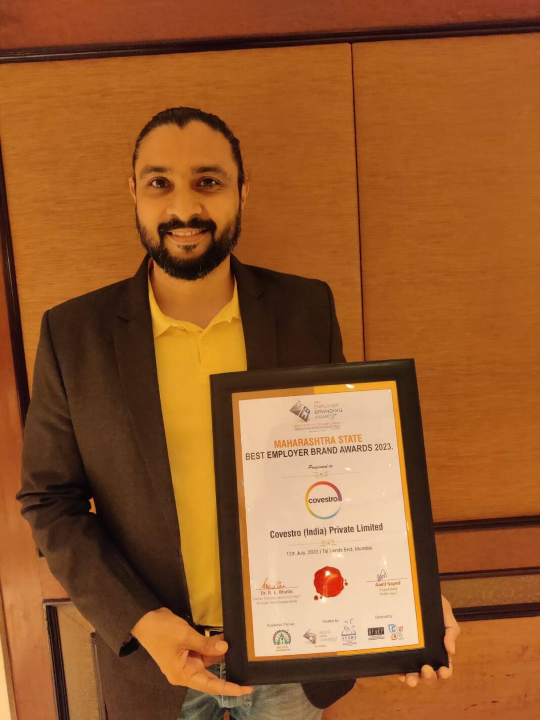 Covestro (India) Pvt. Ltd Wins Coveted 'Best Employer of Maharashtra' Award by World HRD Congress for Outstanding Workplace Culture and Employee Engagement.