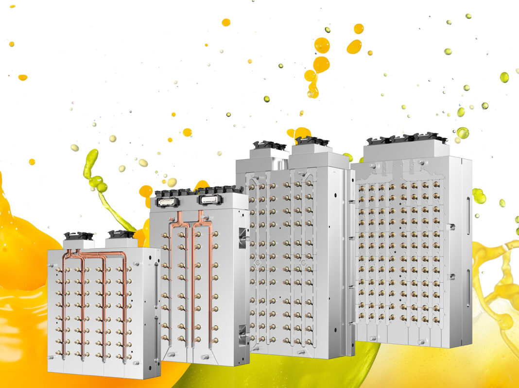 Multi cavity system range of products. Equipped with the new Vf nozzle series from Oerlikon HRSflow, it allows for very short cycle times of 2.2 to 3.5 seconds.